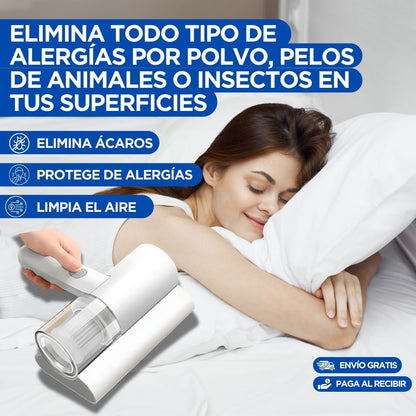 Aspiradora Recargable Eliminadora de Ácaros y Alergías con Técnología de Luz UV.