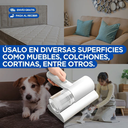 Aspiradora Recargable Eliminadora de Ácaros y Alergías con Técnología de Luz UV.