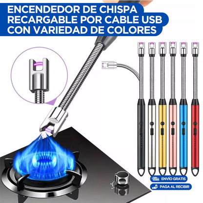 Encendedor Recargable Chispero Cocina Recargable por cable USB