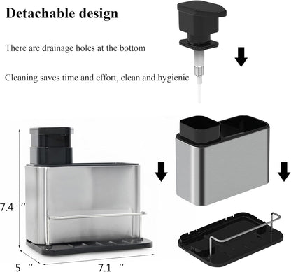 Dispensador De Jabon 3 En 1 en acero inoxidable