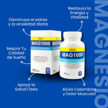 Mag 1000🔥 Citrato De Magnesio X90Cap