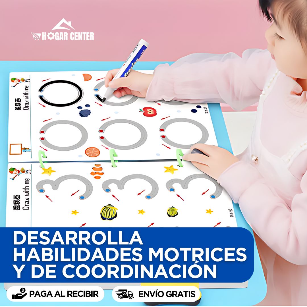 Cuaderno didáctico Montessori para niños➕Lleva GRATIS Marcadores y Borrador