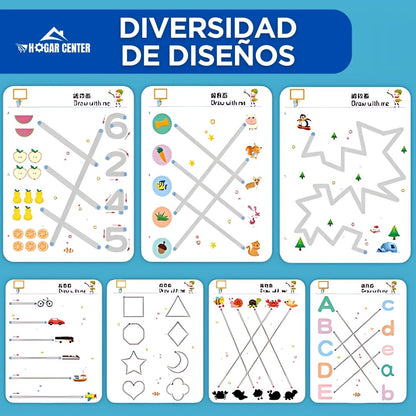 Cuaderno didáctico Montessori para niños➕Lleva GRATIS Marcadores y Borrador